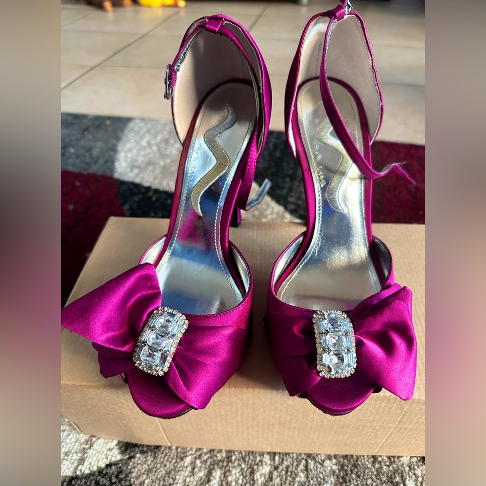 Nina Fuchsia Strapped Heels